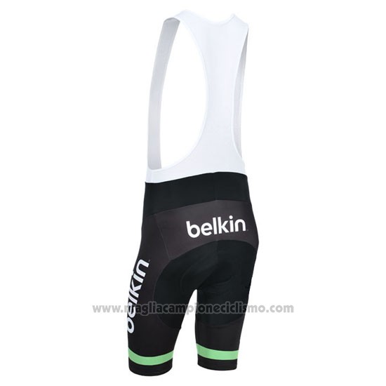 2013 Abbigliamento Ciclismo Belkin Verde e Nero Manica Corta e Salopette